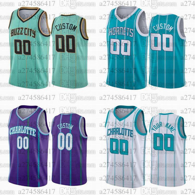

Custom basketball Jerseys Men Charlotte hornets 3 Terry Rozier III 2 ball 20 hayward Any name and number Swingman city Jersey, Black;red