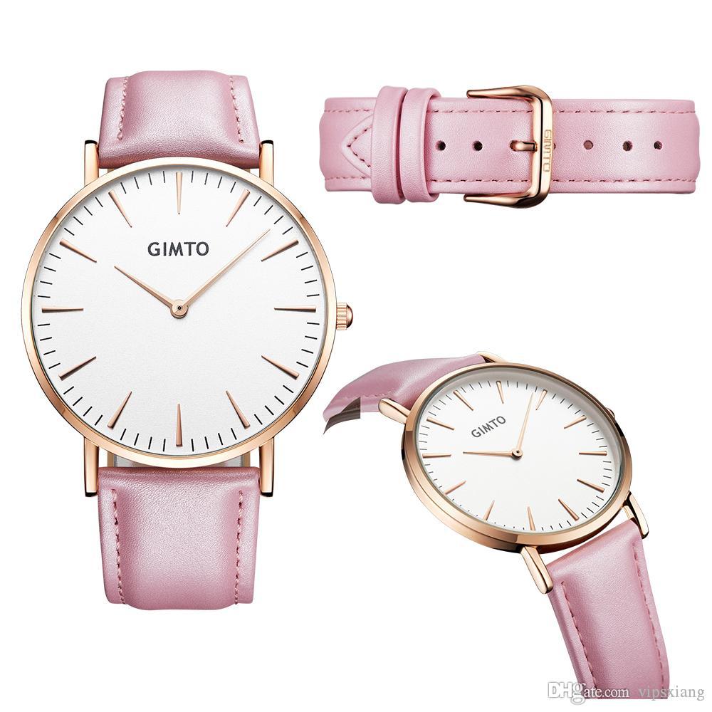 

Unisex Luxurious leather watch Ultra thin dial sports Quartz Man and woman Watches Waterproof Simple design Lovers wristwatch, Gold white & brown strap