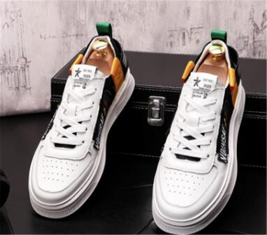 

2020 Men luxury fashion breathable Sneakers White colors platform Casual Flats Shoes Man Rock punk Loafers Sapatos Tenis Masculino
