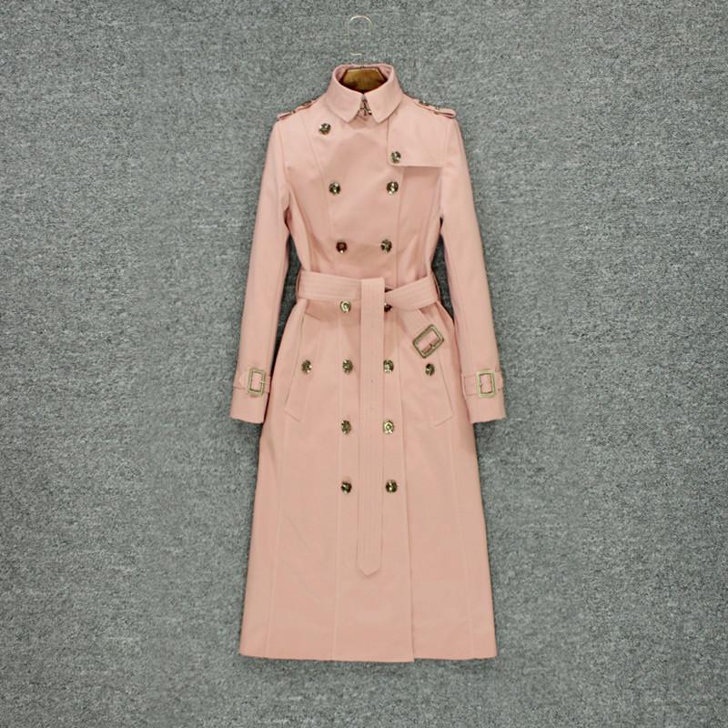 

Women's Trench Coats Dust Coat Grows In The Fall Of 2021 Female Over-the-knee Wind British High-end Luxury Fashion Temperament Big Parag, Tan;black