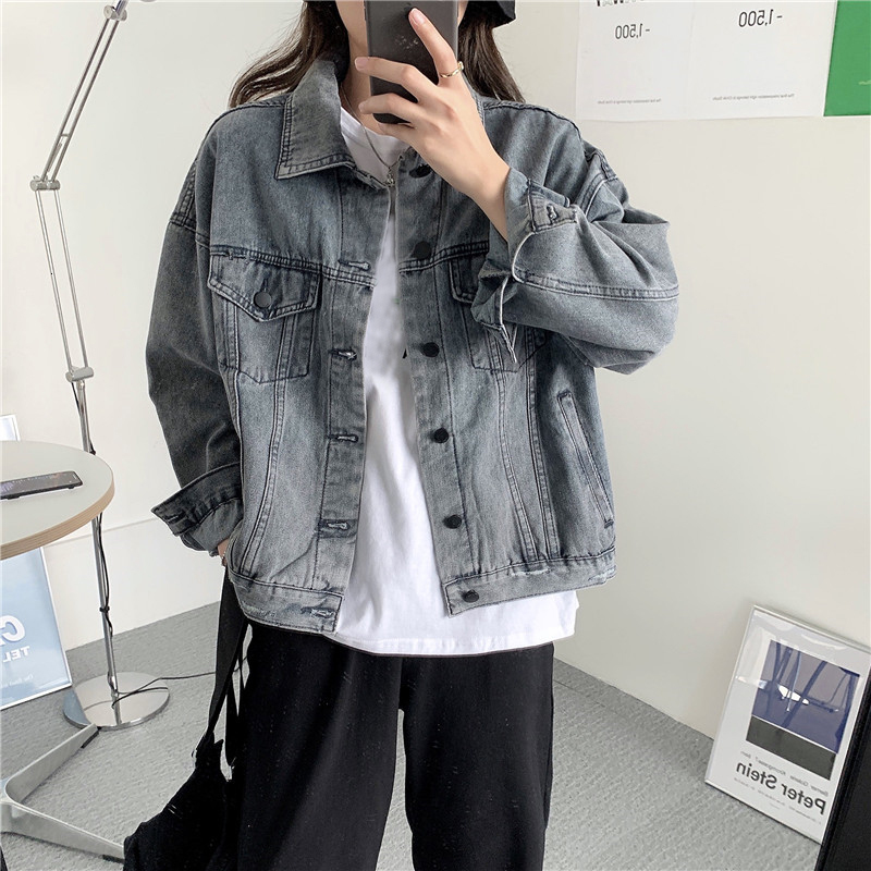 

women's jackets female jacket casual autumn turn-down collar long sleeve denim female preppy style sweaters mujer chaqueta flgw, Black;brown