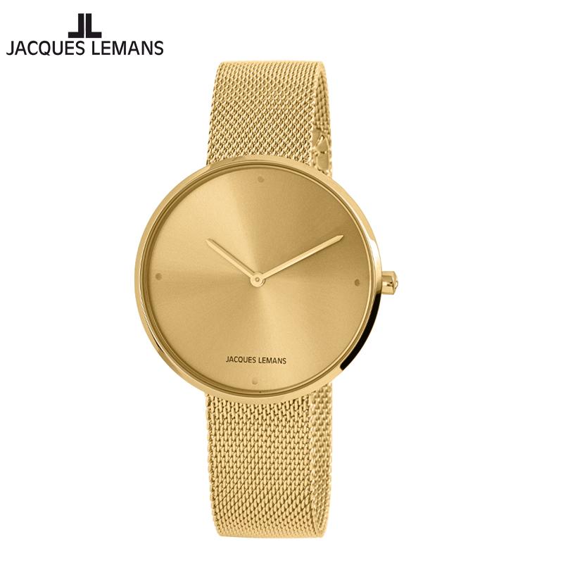 

Wristwatches Jacques Lemans Fashion Design Collection Lady Women Quartz Watch Gold Plated Mesh Band Water Resistance 1-2056, Grey 1-2056k