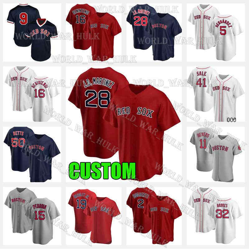 

28 J.D. Martinez Baseball Jersey 2021 Custom Boston Red Sox Enrique Hernandez 15 Dustin Pedroia 2 Xander Bogaerts 11 Rafael Devers, Blue;black