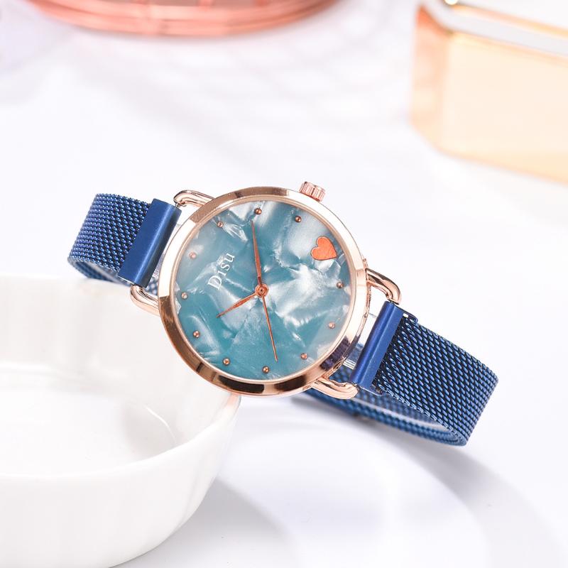

Wristwatches Relogio Feminino Disu Women Watch Fashion Casual Quart Wristwatch Ladies Clock Bracelet Dress, Box
