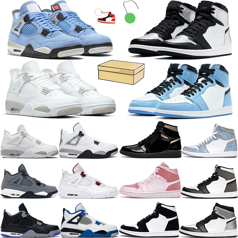 

4s Basketball shoes men women jumpman 1s high OG Hyper Royal Cactus Jack White Oreo University Blue Black Cat Silt Red Pure Money mens sneakers, Light smoke grey