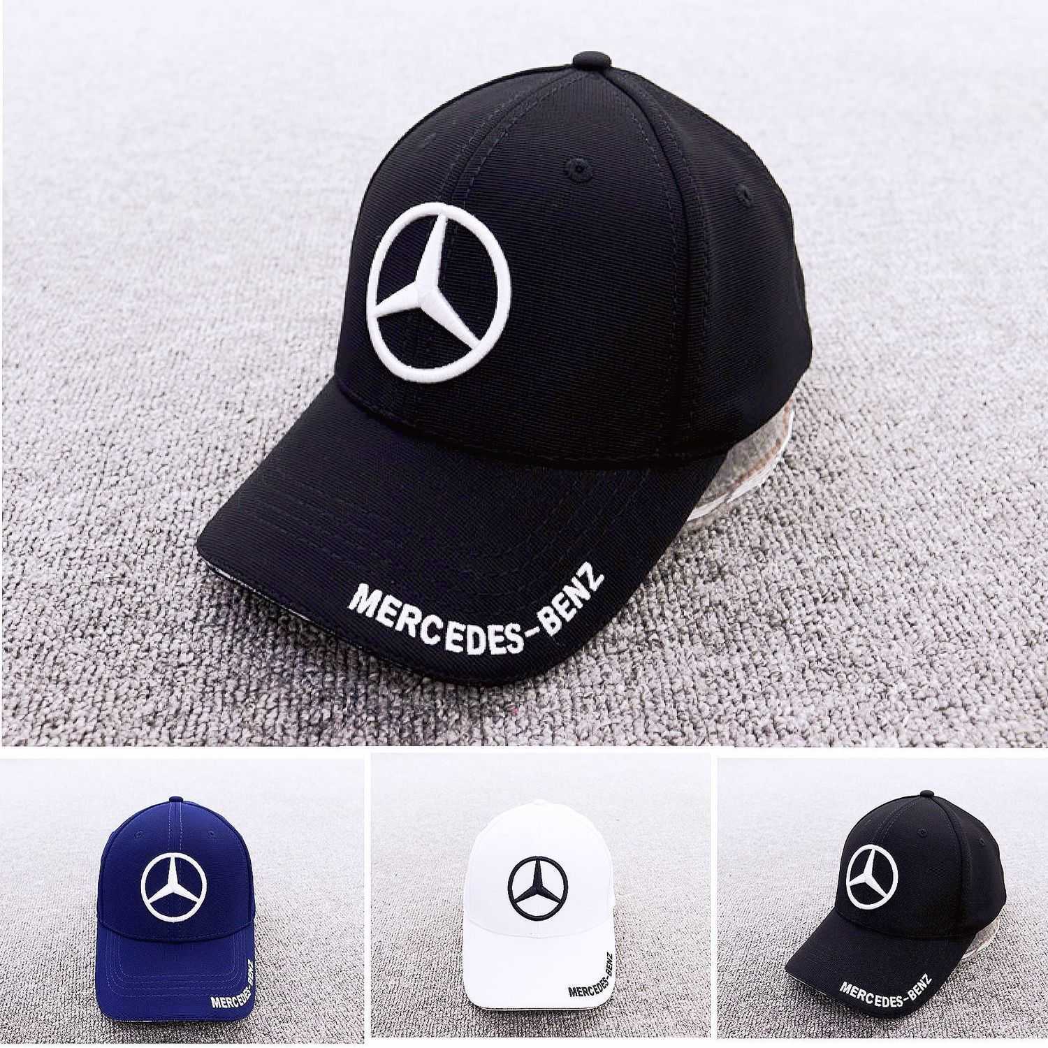 

Team Mercedes Benz pattern embroidered duck tongue hat men's Embroidered Baseball Cap women's outdoor sports sunshade hat leisure hat, Blue;gray