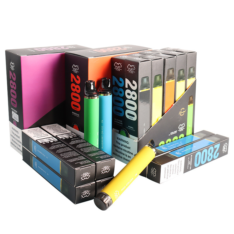 

PUFF FLEX 2800 Puffs Disposable cigarettes Bars Vape Pen 1500mAh Battery 10ML Pods Cartridge Pre-Filled Vaporizer Portable Vapor Kits