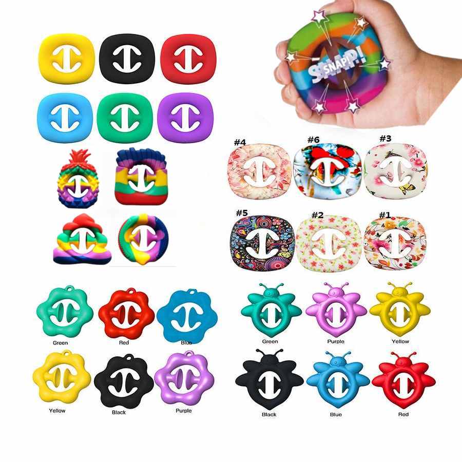 

Grab Snap Squeeze Toy Fidget Snappers Hand Strength Grip Squeezy Snap Fidget Ring Toys Sensory Tool ADHD Autism Stress Relief