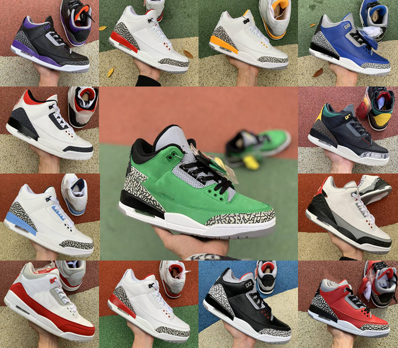 

high quality 3 3s Men Basketball Shoes Black Cat Mocha Sport Blue wolf Cool Grey Varsity Royal Pure Money mens trainers Sports Sneaker 40-46