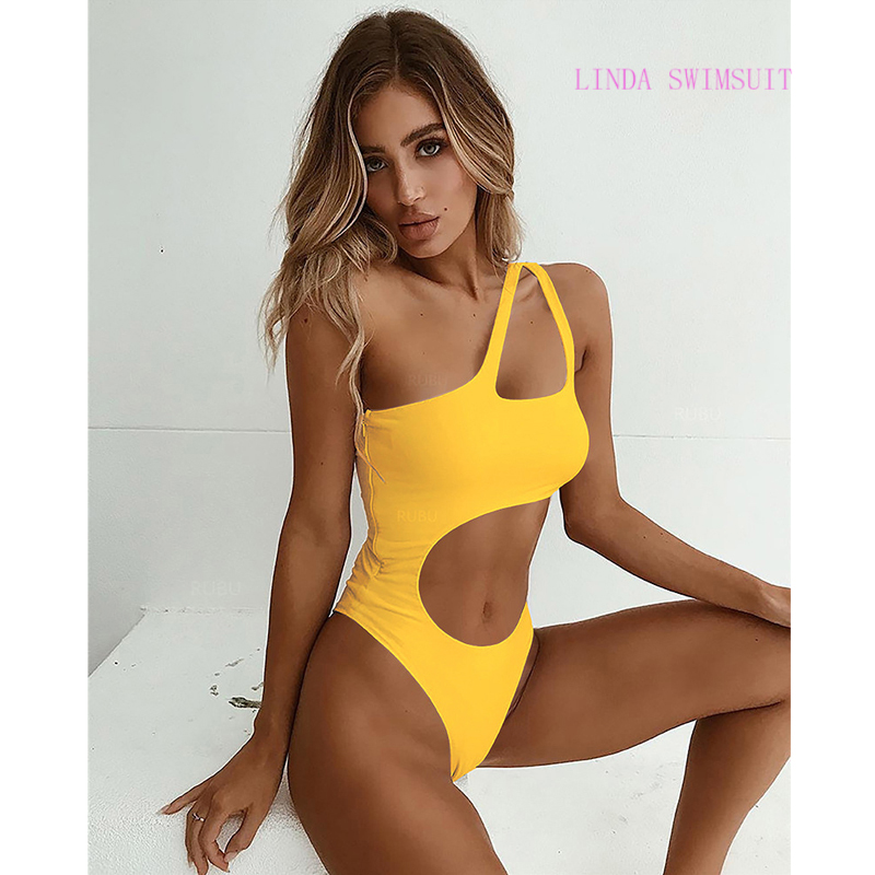 

Swimsuit, swim bikini swimwear, swimming beachwear one-piece many colors one shoulder special cutting simple summer swimsuits bikinis bathin