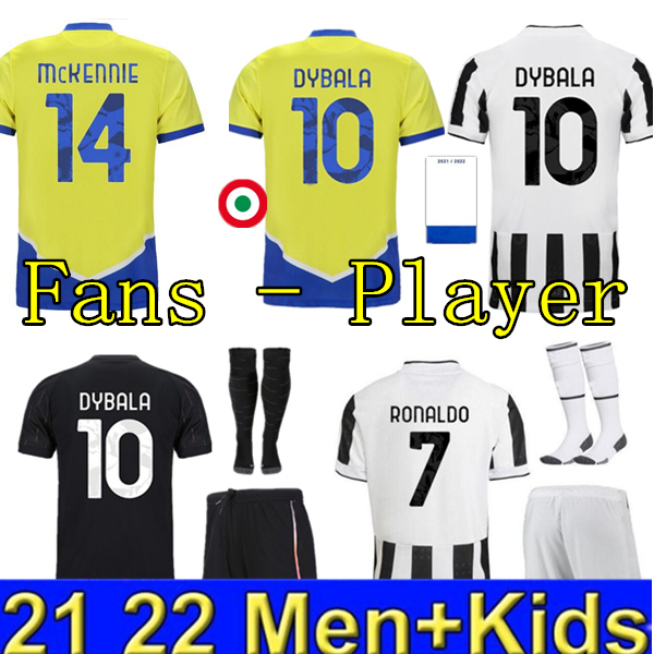 

2021 2022 Juventus soccer jerseys RONALDO DYBALA MORATA CHIESA McKENNIE football kit shirt 21 22 JUVE Men Kids Fans Player uniform jersey