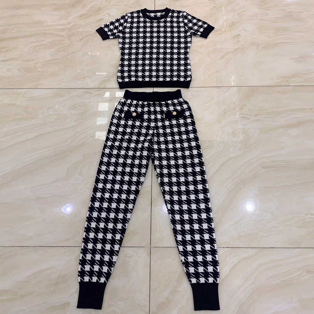 

Ocstrade Black And White Lattice Short Sleeve Bodycon Two Piece Set Arrivals Women 2 Outfit Club Party 210527, Gray