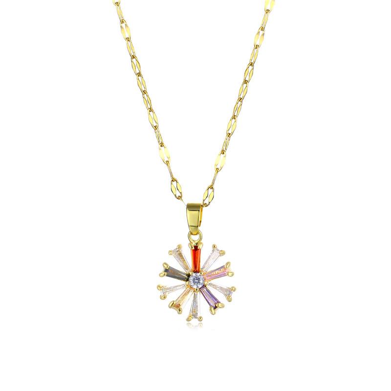 Pendant Necklaces Berserk Jewellery Vintage Charm Light Luxury Daisy Colorful Zircon Clavicle Jewelry Choker Wedding For Women Girls-image-710610937