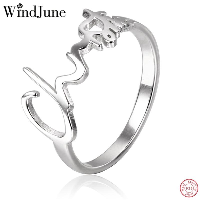 

wedding rings windjune 925 sterling silver custom name women engagement ring handwriting personalized jewelry gift drop, Slivery;golden