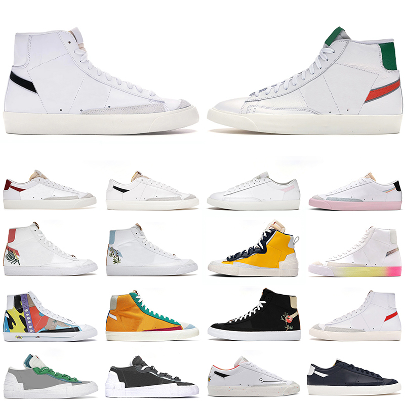 

blazer mid 77 vintage low men women casual shoes Black White Multi Color Pink Foam Pacific Blue Kumquat Popcorn mens trainers platform sneakers, 16