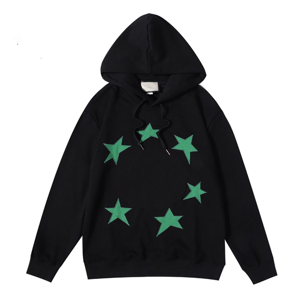 

new men's designer hoodies autumn winter embroidery star letter printing European American women's luxury top fashion clothing loose trend men hoodie, Clothing-white g