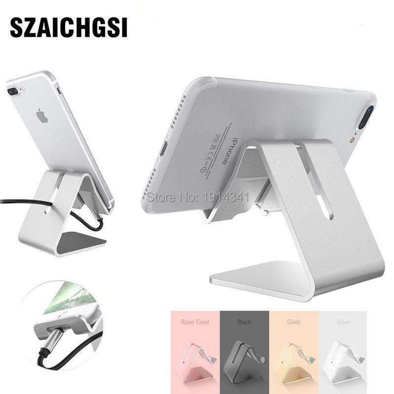 

Cell Phone Mounts & Holders 50pcs Universal Mobile Holder Stand Aluminium Alloy Desk For Charging Cradle Mount Support