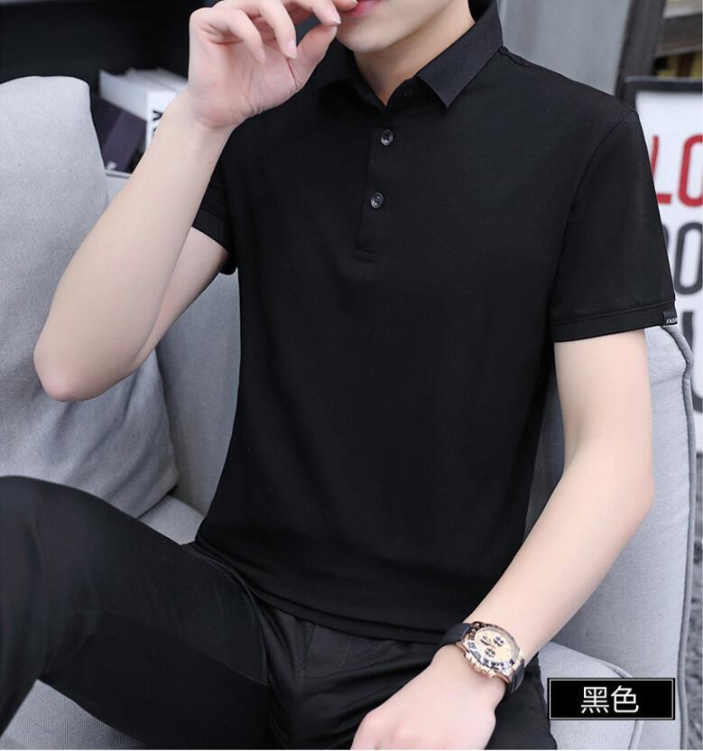 

Men's Polos 2021 Summer Cotton Shirt Short Sleeve Casual Clothes, P4861-gray
