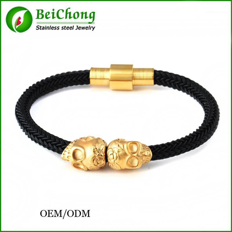 

Fashion Customize Fish Line Bracelet For Man Magnetic Punk NORTHskull Skull Bangle
