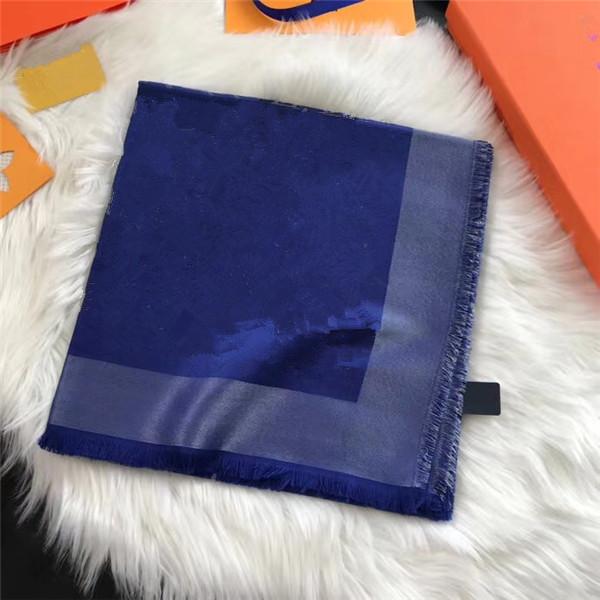 

Wholesale scarf silver thread jacquard scarves women's fashion classic triangle shawl 140*140cm, Blue;gray