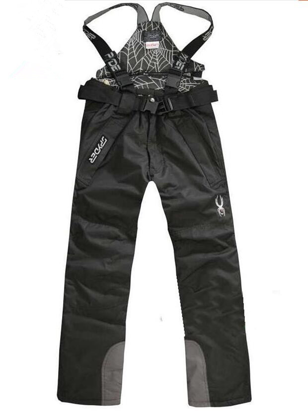 

The spider men outdoors waterproof warm ski suit pants 2in1 pant men' jeans, Black