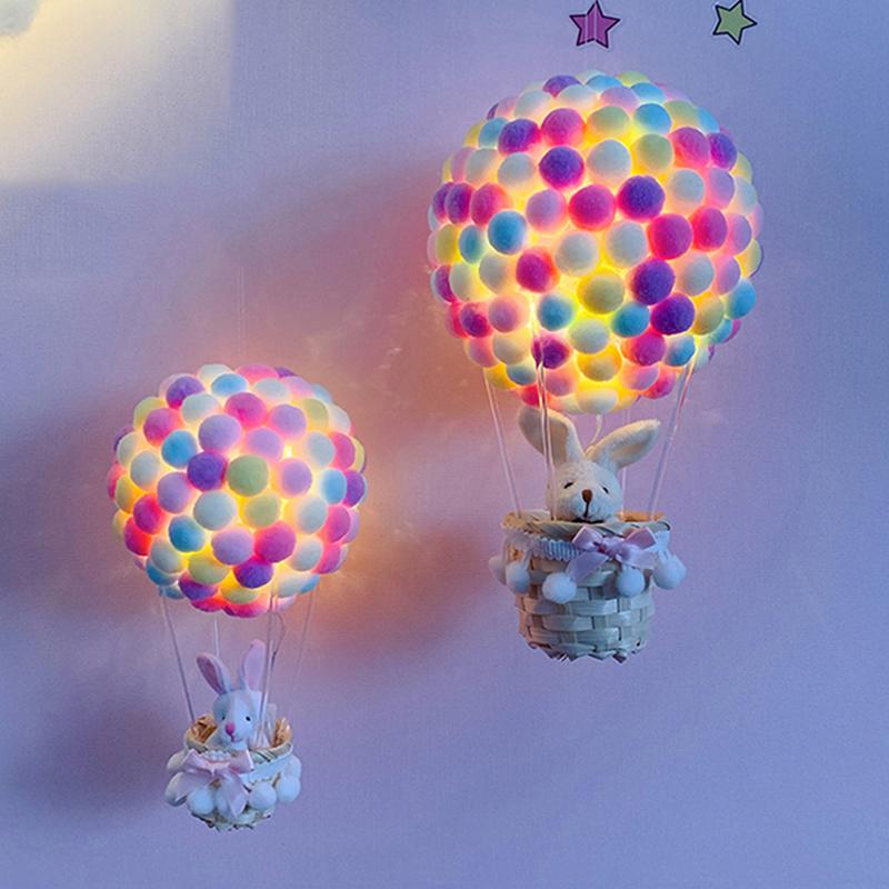 

Night Lights DIY Handmade Creative Light For Kids And Girl's Bedroom Decor Hanging Lamp Air Balloon Romantic Birthday Gift