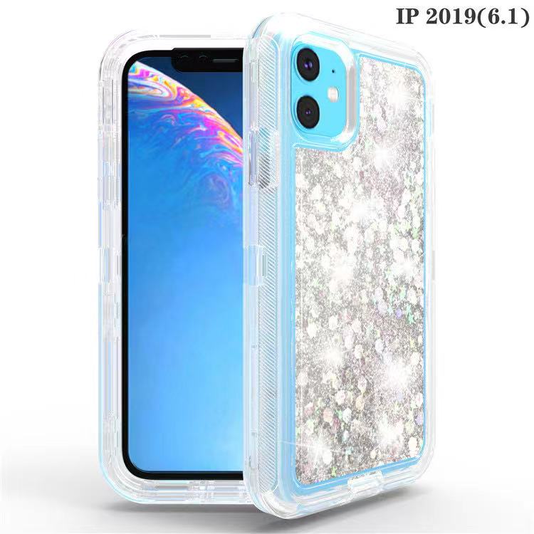

Denfender armour bright star quicksand iphone case For iPhone 13promax 12promax crystal 360 protect Phone Case robot shockproof For samsung with opp bag, Purple
