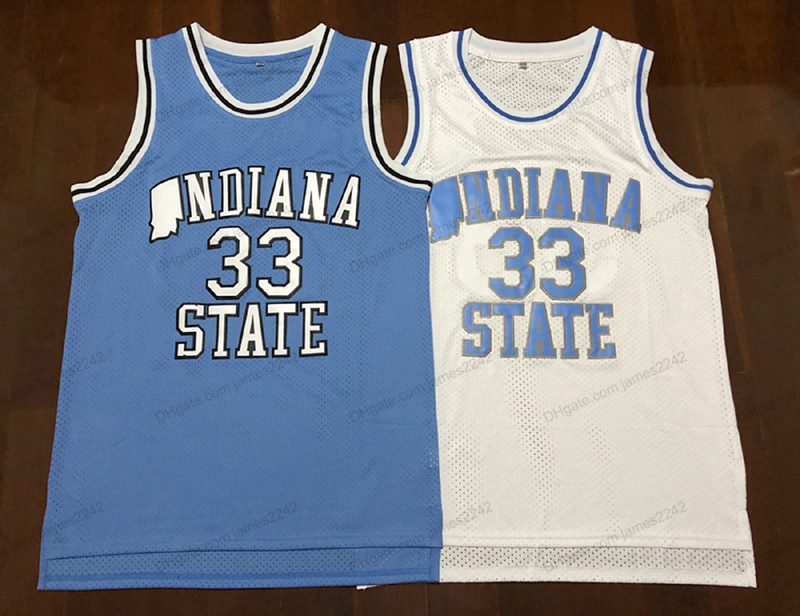 

INDIANA State #33 Larry Bird College Basketball Jersey Men's Stitched White Blue Size S-XXXL Top Quality Jerseys, Black