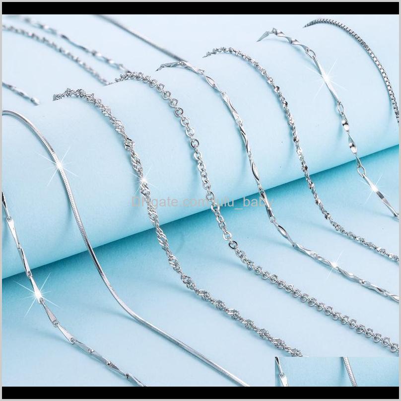 

Classic Basic Chain Auniquestyle 100 925 Sterling Silver Lobster Clasp Adjustable Necklace Fashion Jewelry For Women Xb1Hi Myj03