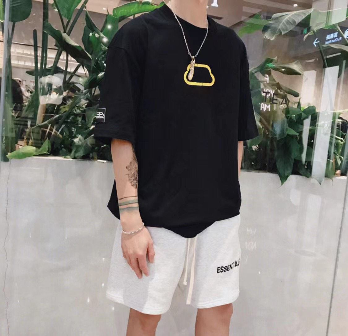

OVERSIZED T-SHIRT Logo Print Cotton T-shirt Men Short Sleeve T Shirts Slim Fit Hip Hop Streetwear Tees Fashion Women Tops DY85522, Black white