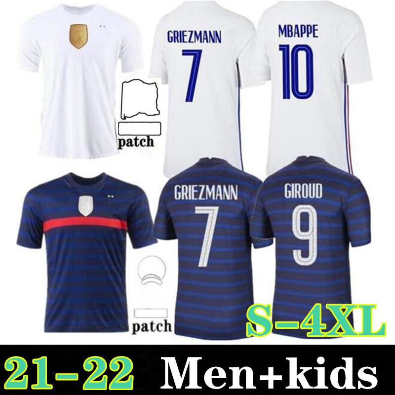 

Men + Kids 2021 Grieuzmann Mbappe Soccer Jersey Kante 21 22 Centenaire Chemise Pogba Maillot de Football 20 France Benzema Giroud Kimpembe N, Black;yellow