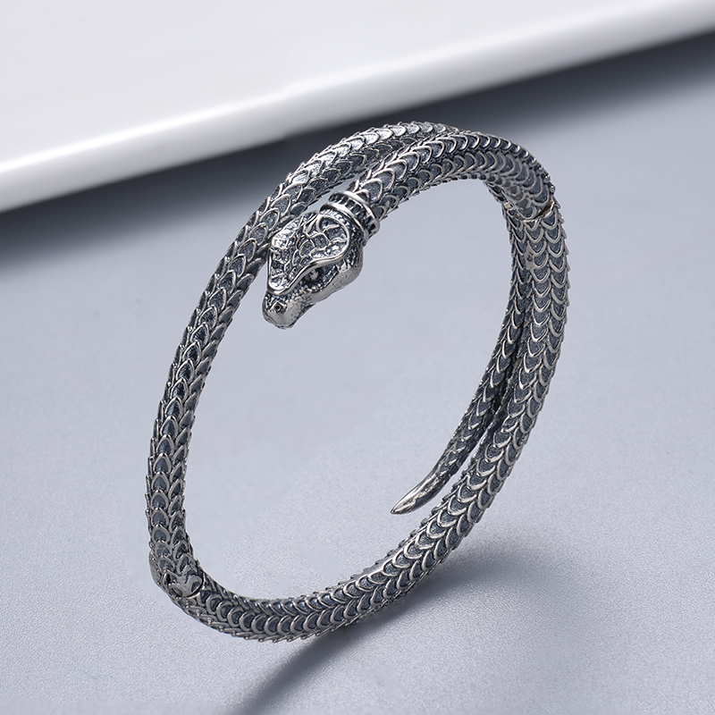 

New Product Retro Bracelet High Quality Silver Plated Bracelet Snake Bracelet for Couple Jewelry Supply Fashion Trend Accessories