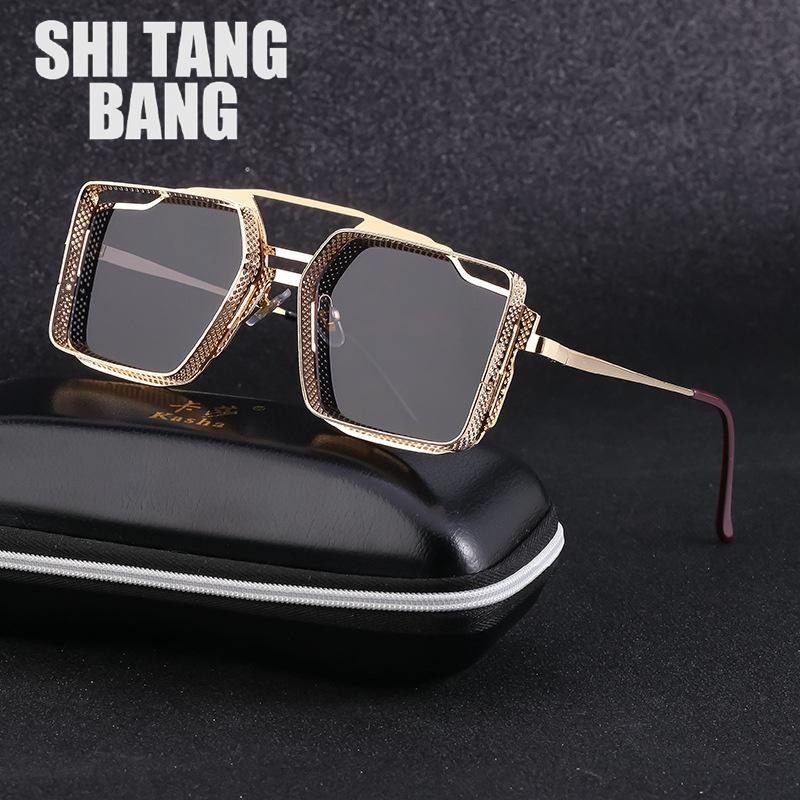 

Sunglasses Retro Steampunk Style Men Women Metal Hollow Polygon Frame Sun Glasses Male Female Trendy Eyeglasses