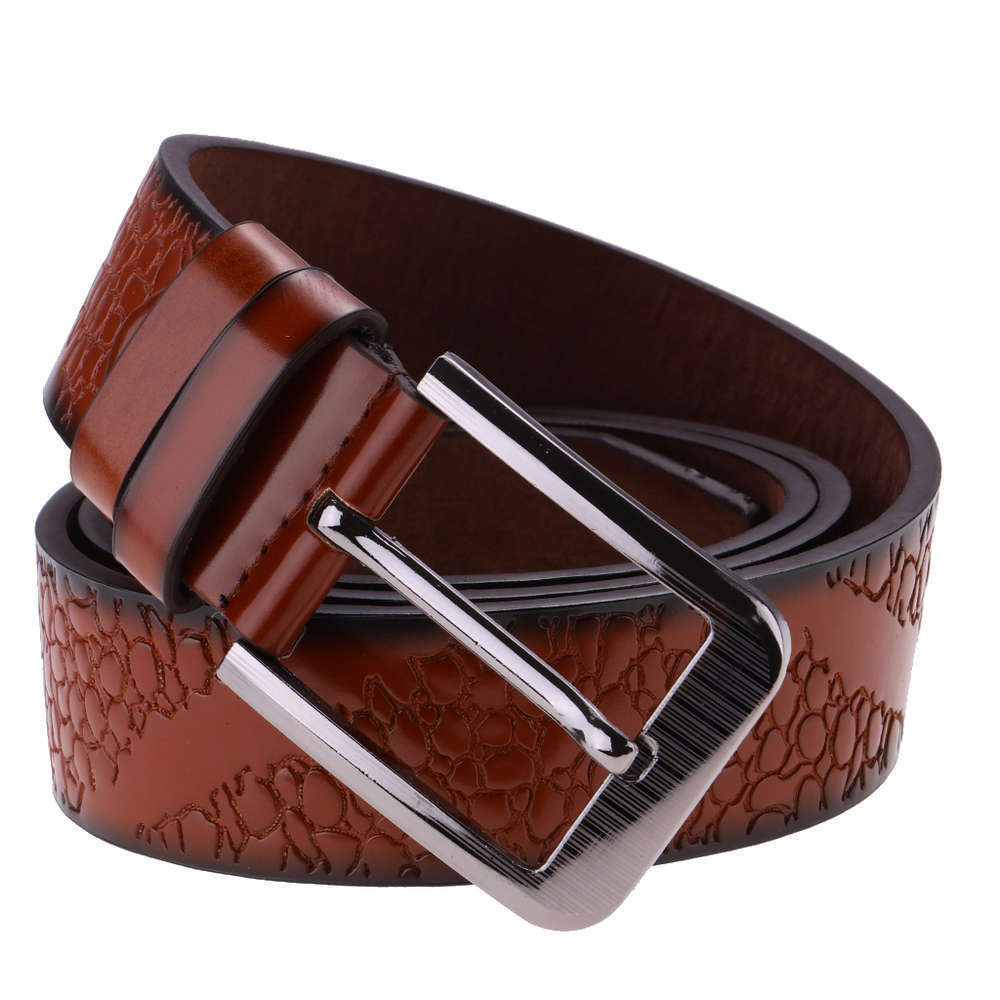 

2021 designers fashion belts Retro Men's Work Pin Leather Causal Wide Strap Jeans Waistbandfor men, Black;brown