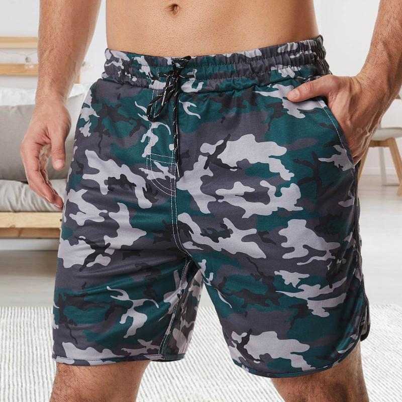 

Men's Shorts Five Point Summer Cool Breathable Leisure Sports Brand Clothing Comfortable Camouflage Beach, Green
