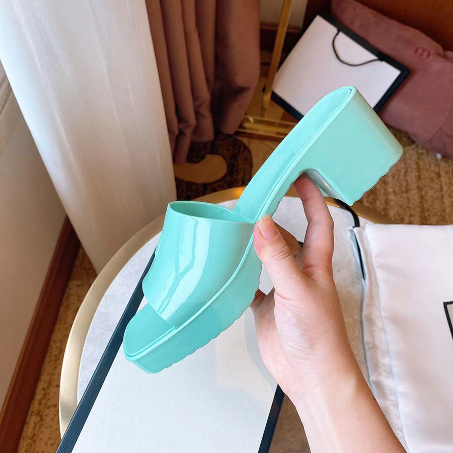 

Luxurys slippers Top Quality woman slipper fashion Sandals Beach Thick bottom platform Alphabet lady High heel slides, Box