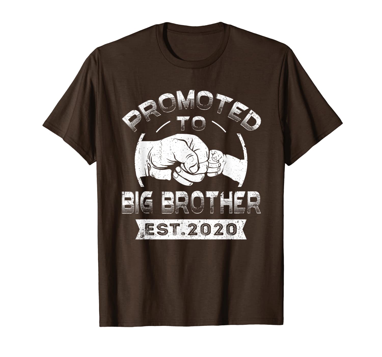 

promoted to big brother est 2020 vintage t-shirt, White;black