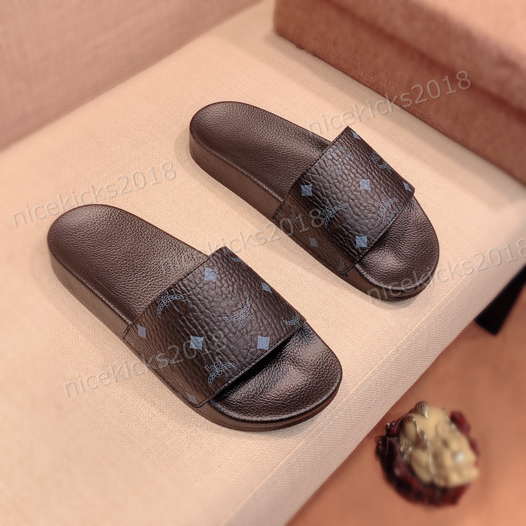 

Paris Mens Womens Summer Sandals Beach Slide Home Slippers Black White Flat Scuffs Sliders Fashion Leather Rubber Shoes Pattern Sandal All Match With Box bthgser, Color02