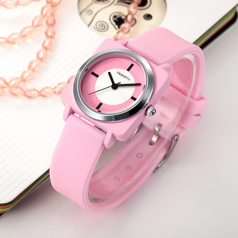 

Wristwatches Ladies Watches Women Female 2021 REBIRTH Women's Watch Fashion Silicone Strap Square Clock Relogio Feminino Zegarek Damski Relo, White