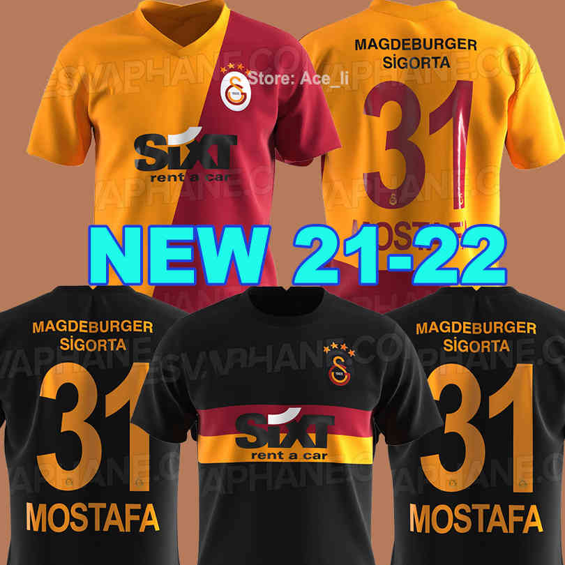 

22 21 Galatasaray Soccer Jerseys 2021 2022 GOMIS LINNES CIGERCI BELHANDA FERNANDO FEGHOULI DONK Home Away Football Shirts, 21-22 home