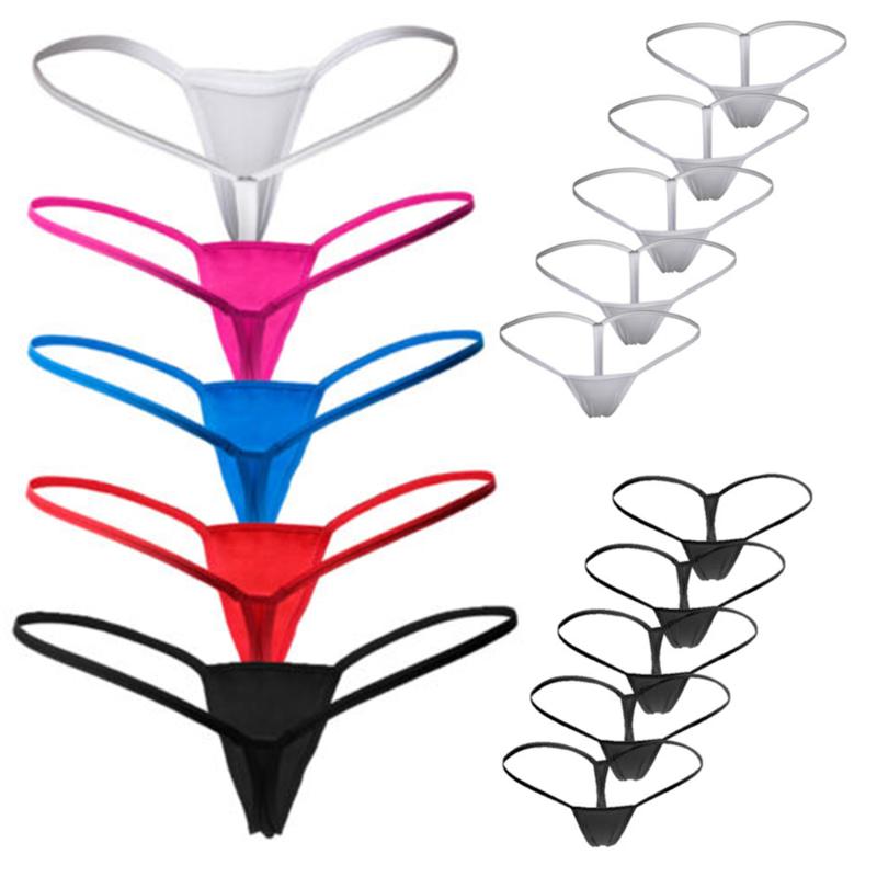 

Women' Panties 5Pcs Womens Sexy Underwear Micro Mini Thong G-String Lingerie Panty Solid, White 5pcs