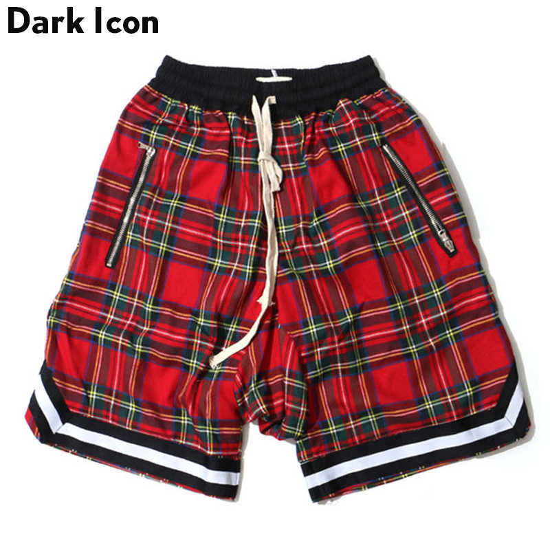 

Elastic Waist Plaid Men's Shorts Summer Drop Crotch Shorts Men 3 Colors 210603, Grey