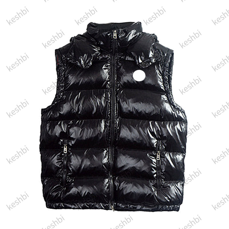 

Winter Down Jacket Vests Men Women Casual Waistcoat High Quality Hoodies Padded Coats, Black