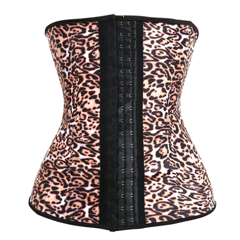 

Woman Bustiers Print Leopard latex waist cincher trainer corsets and bustier for woman Underbust steampunk Lingerie, As shown
