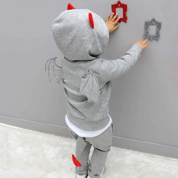 

Bear Leader Baby Boys Clothes Fashion Autumn Casual Long Sleeve Suit Children Sets Cartoon Little Devil Halloween Clothing Sets 210708, Ab01-13 gray