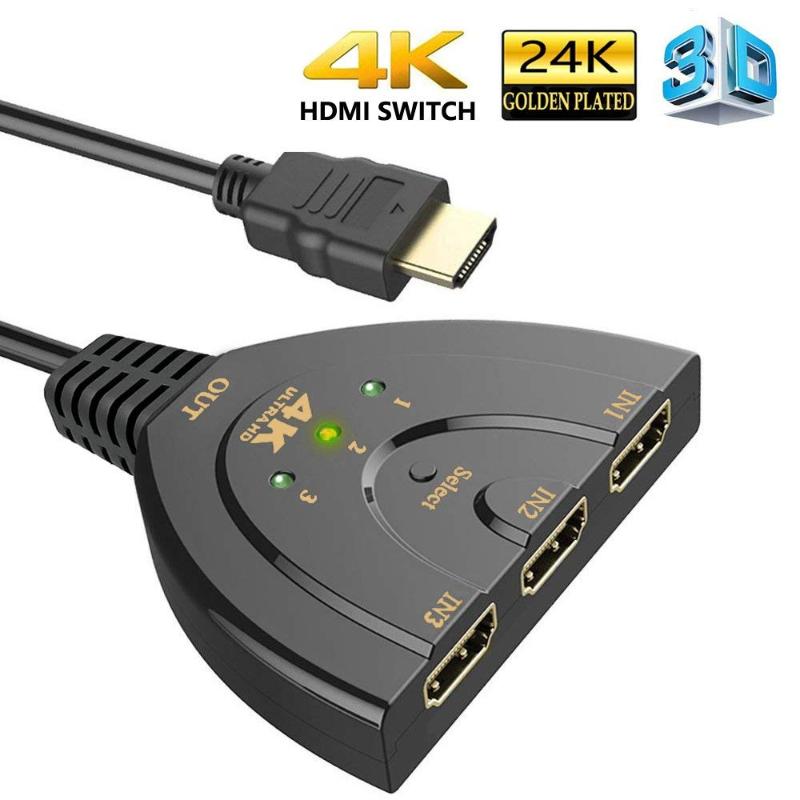 

Audio Cables & Connectors -compatible Splitter 3 Port Switch 1.4 4K Switcher Full HD In 1 Out Hub 4K*2K 3D With Pigtail Cable For DVD