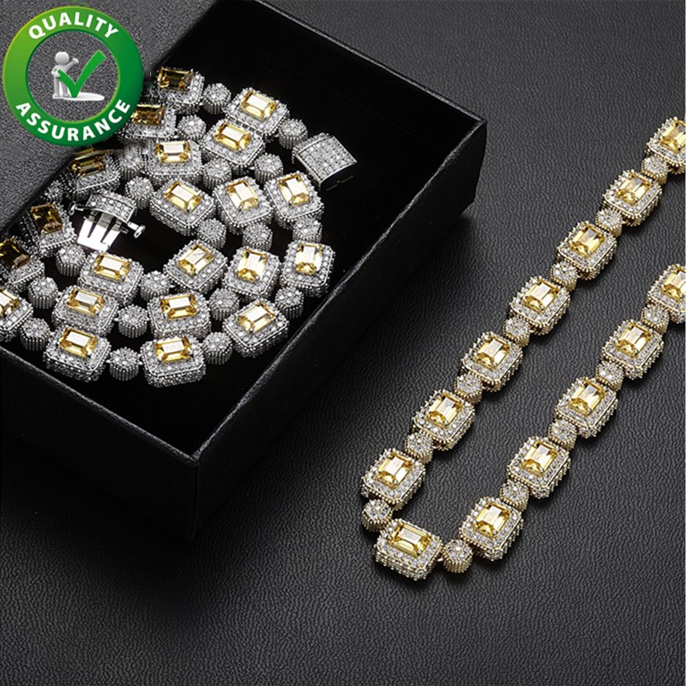 

Hip Hop Necklace Luxury Designer Jewelry Mens Iced Out Chains Diamond Cubic Zirconia Chain Rapper Fashion Accessories Gold Sliver Shiny