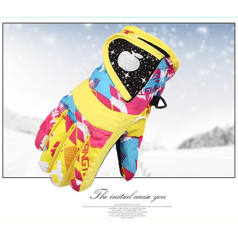 

Five Fingers Gloves Child Girls Boys Waterproof Warm Winter Professional Ski Snow Kids Windproof Skiing Snowboard, Blue;gray