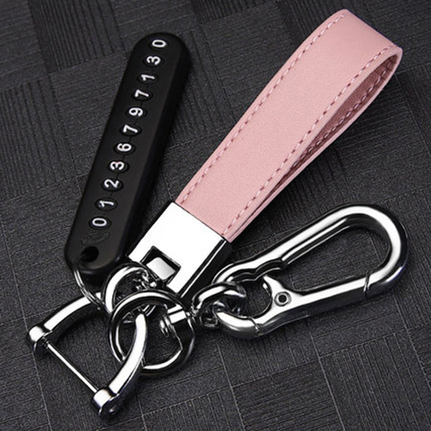 

Women's Jewelry Metal Leather Self-defense Key Holder Gift for Mom Men's Gadgets Car Keychain Ladies Luxury