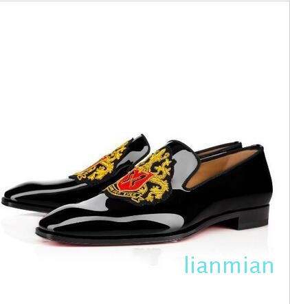 

Shoes Men Loafers Dandelion Dress Oxfords Red Sole Wedding Groom Party Shoes Hombre Moccasins Big Size 38-46, Black